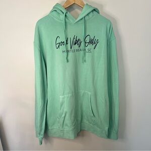 Mint Green Hoodie with Graphic Print